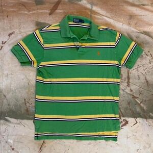 Essential Green and Yellow Striped Polo Shirt